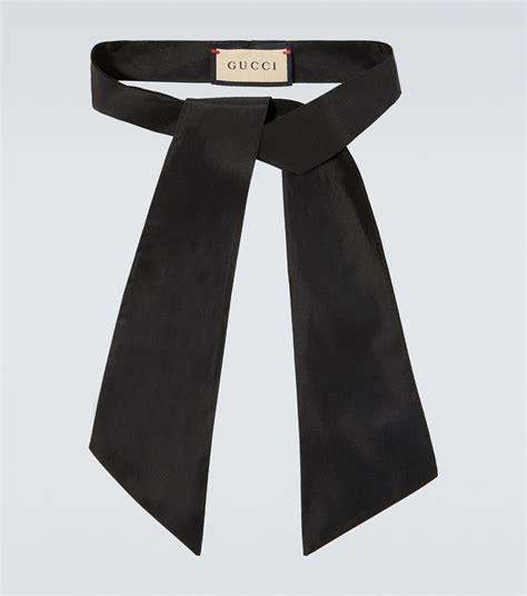 gucci black bow|gucci silk neck bow.